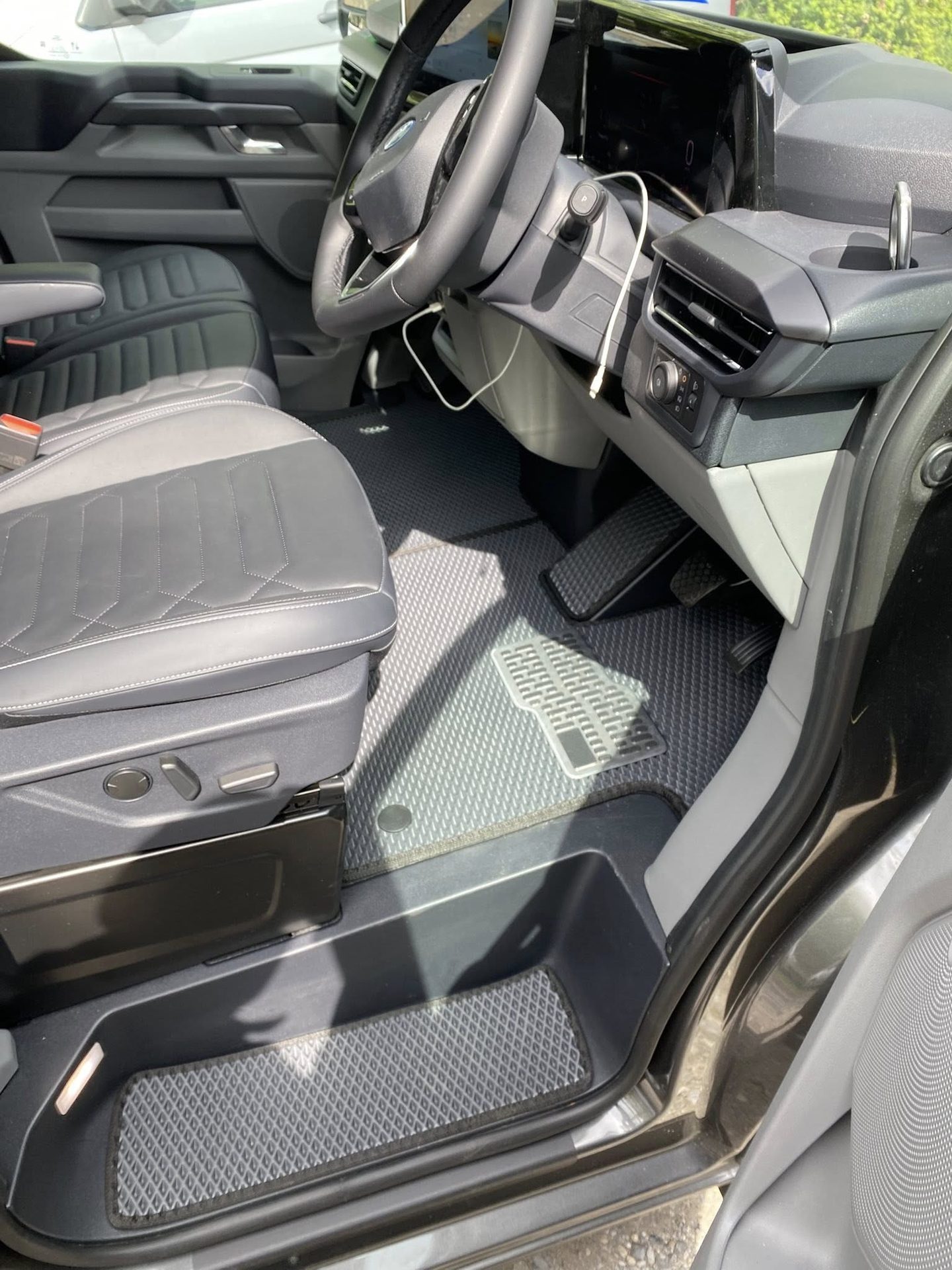 Van interior with EVA mats