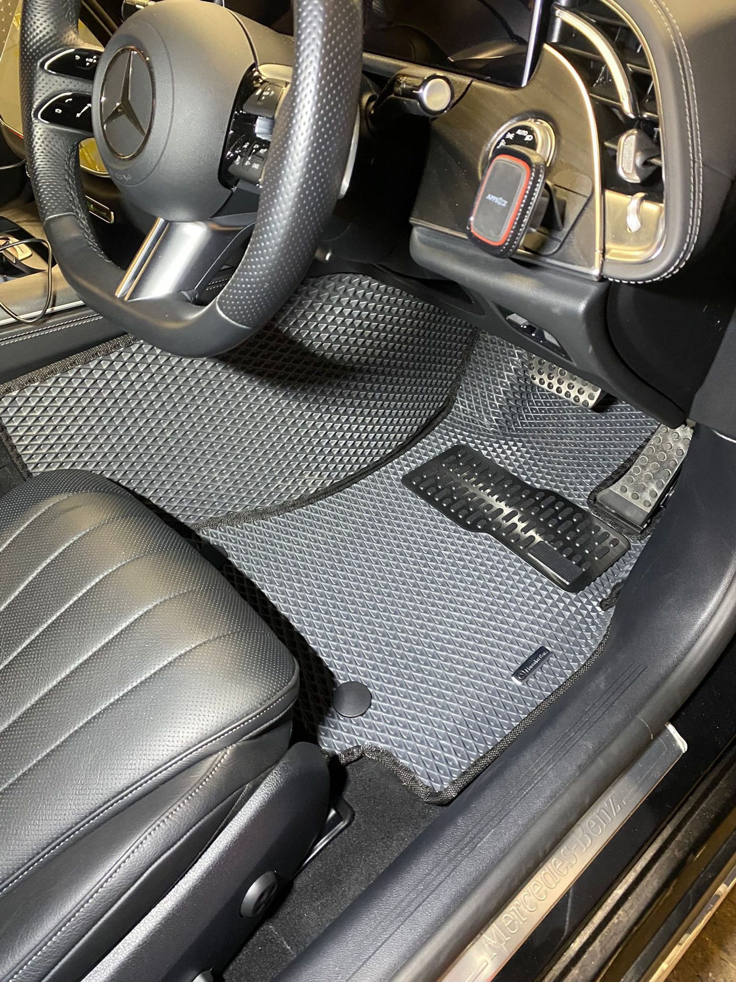 Custom EVA mat fitted in a Mercedes footwell