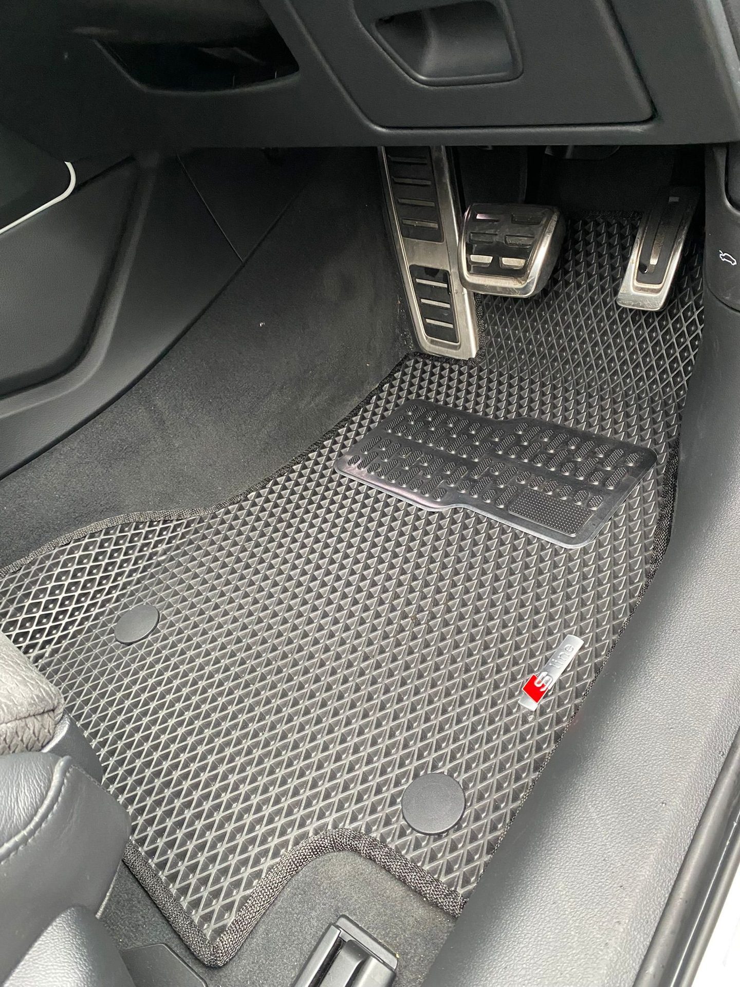 Audi S-line EVA mat fitted at the pedals